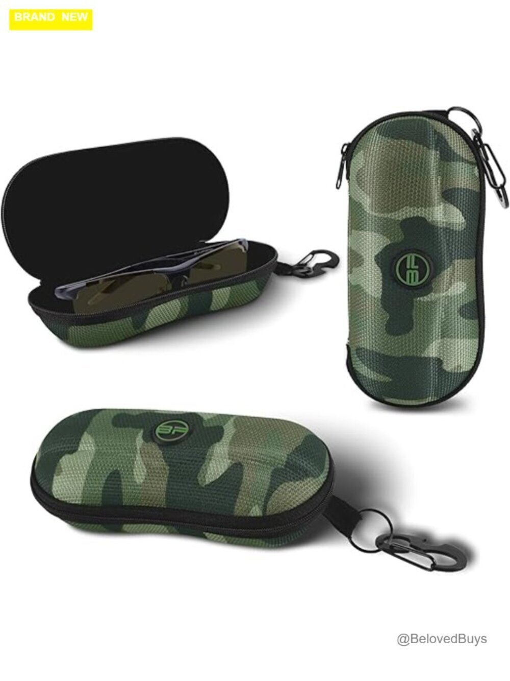 Semi Hard EVA Shell Glasses Case with Metal Hanging Hook Belt Clip